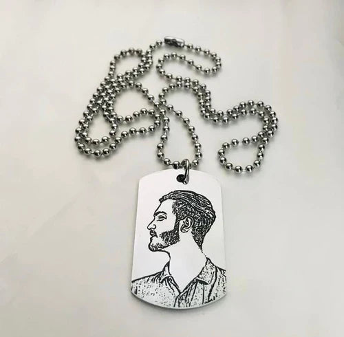 Customize engraved unisex locket with chain