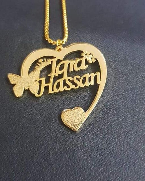Customize heart name necklace – photo 2
