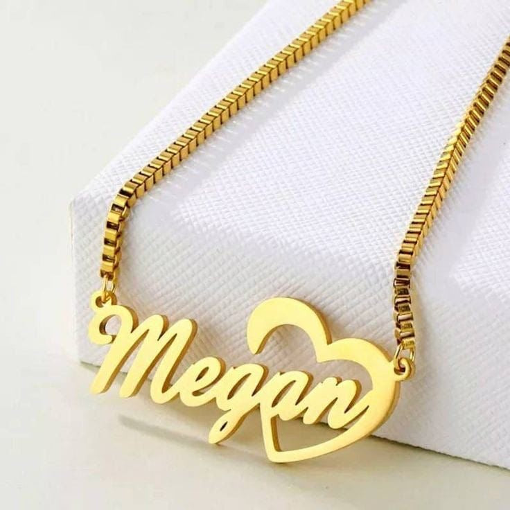 Customized heart necklace, 24K gold plated – photo 4