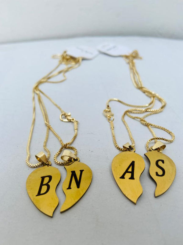 Broken heart couple locket