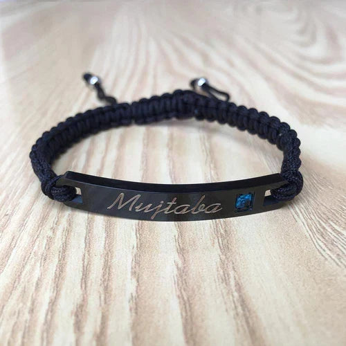 Name engraved dori bracelet with adjustable band by Classic Collection – photo 7