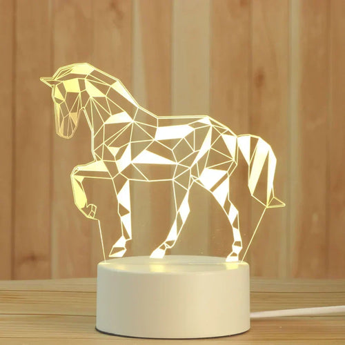 Horse 3D illusion LED night lamp