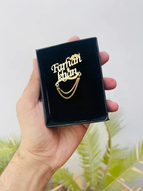 Customize name cufflinks with chain by Classic Collection – photo 3
