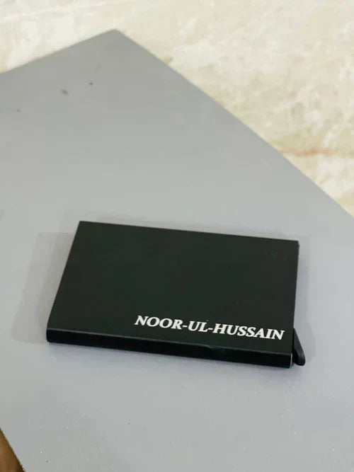 Slim aluminum RFID card wallet with pop-up push button – photo 2