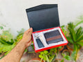 Wallet and keychain set personalized with your name, with gift box