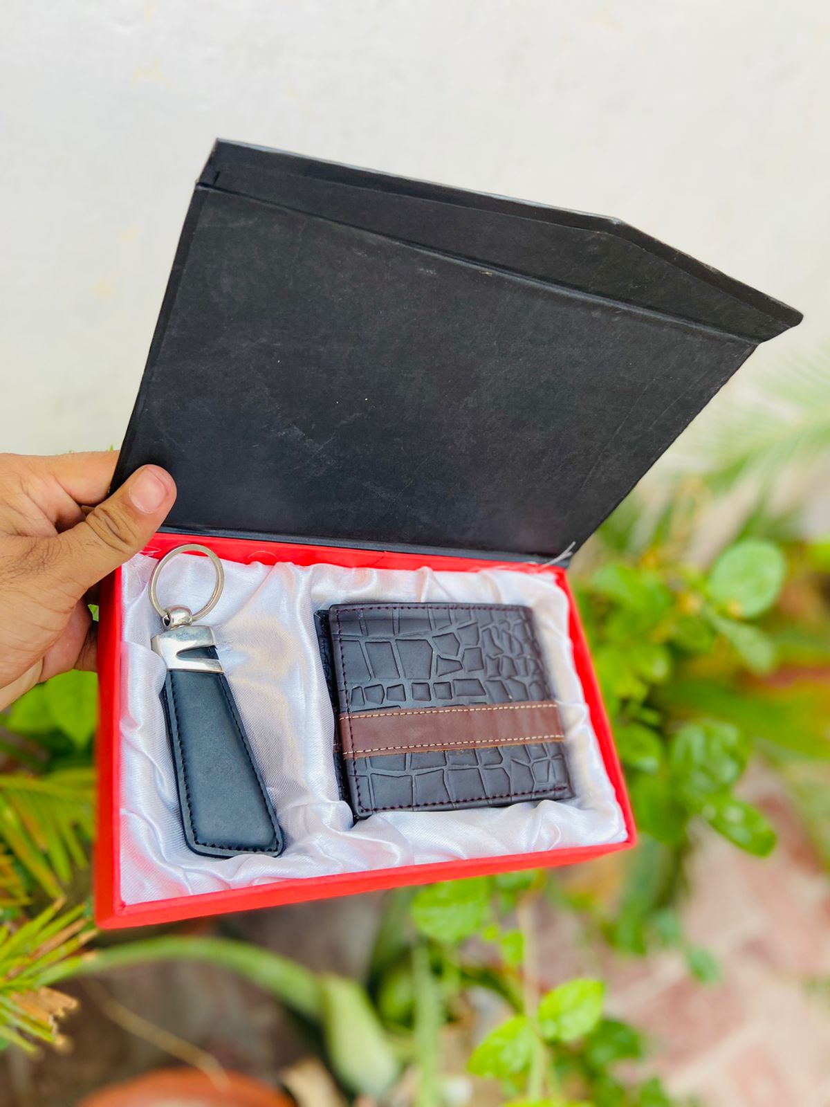 Wallet and keychain set personalized with your name, with gift box – photo 2