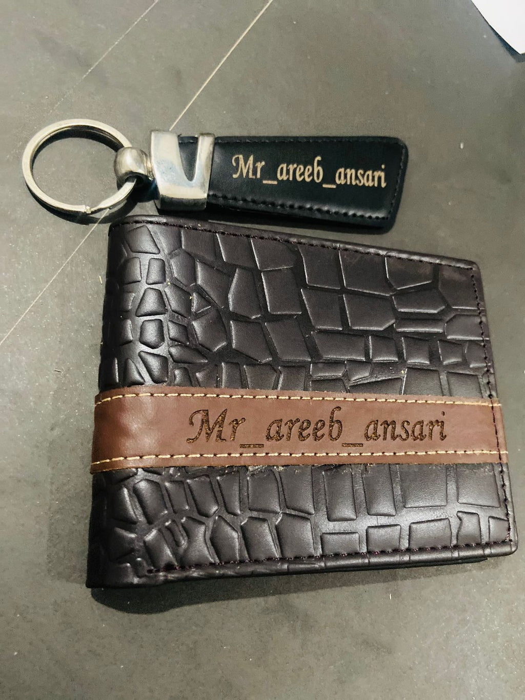Wallet and keychain set personalized with your name, with gift box – photo 4