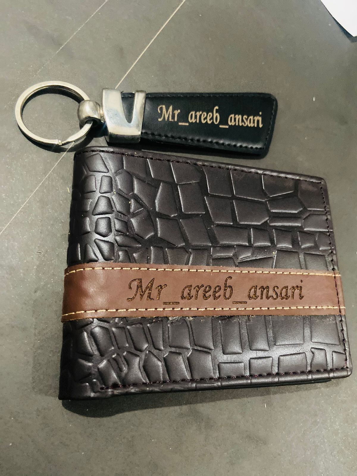 Wallet and keychain set personalized with your name, with gift box – photo 4