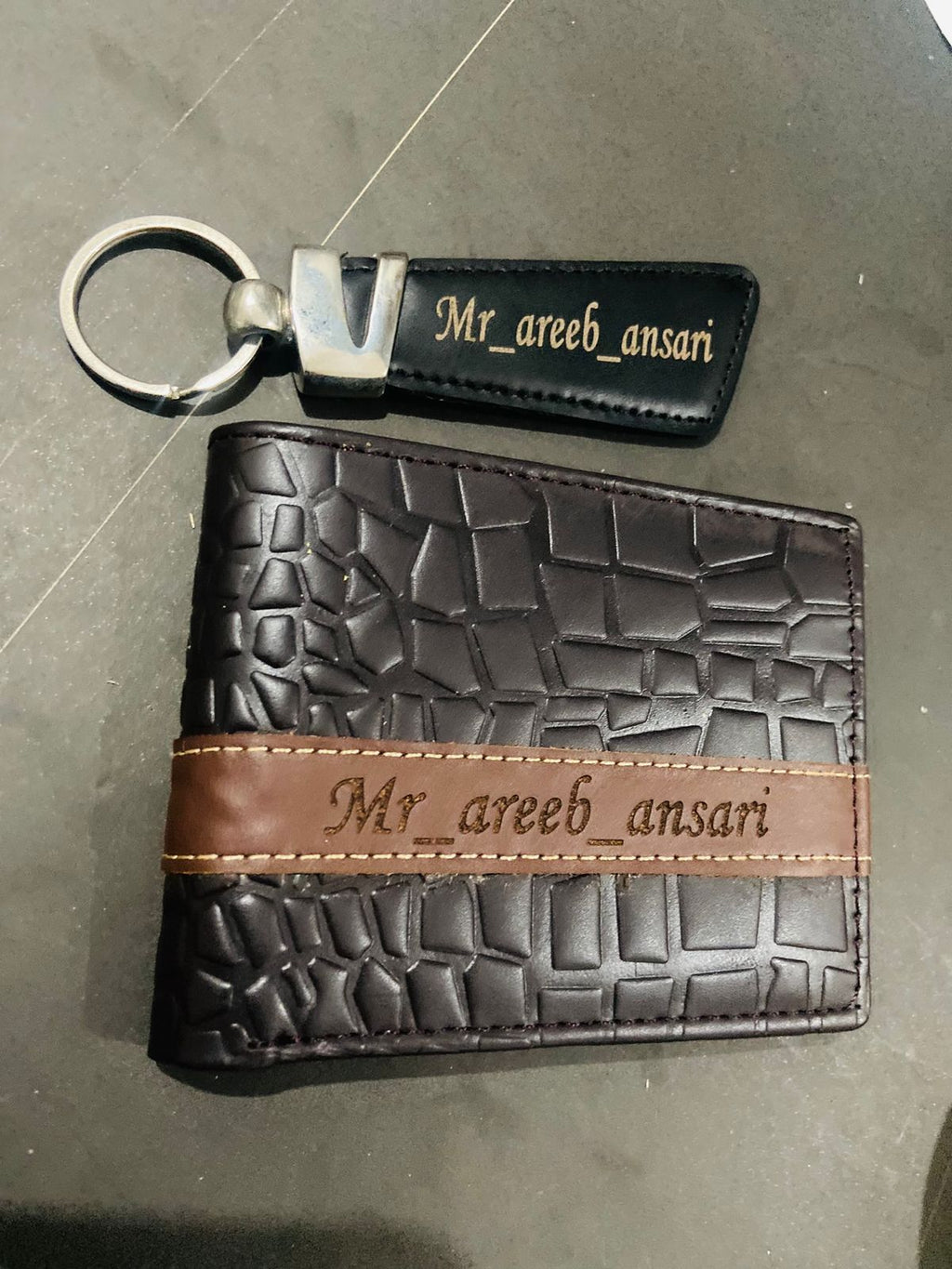 Wallet and keychain set personalized with your name, with gift box – photo 5