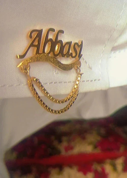 Customize name cufflinks with chain by Classic Collection