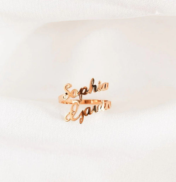 Customize double name ring – photo 2
