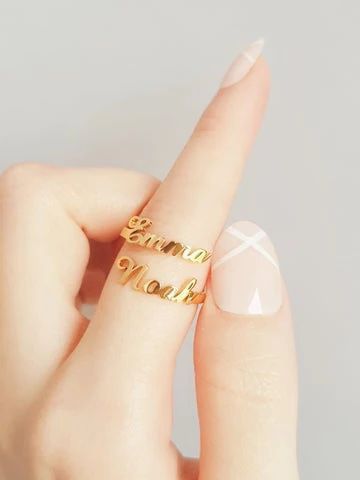 Customize double name ring – photo 3