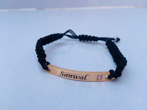 Name engraved dori bracelet with adjustable band by Classic Collection – photo 3