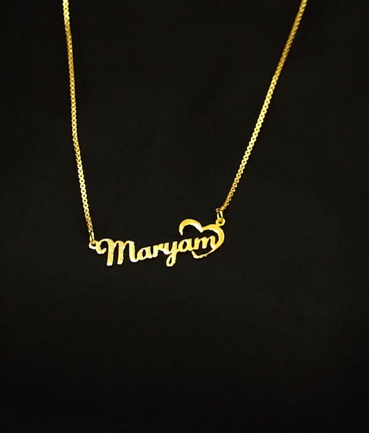 Customized heart necklace, 24K gold plated – photo 5
