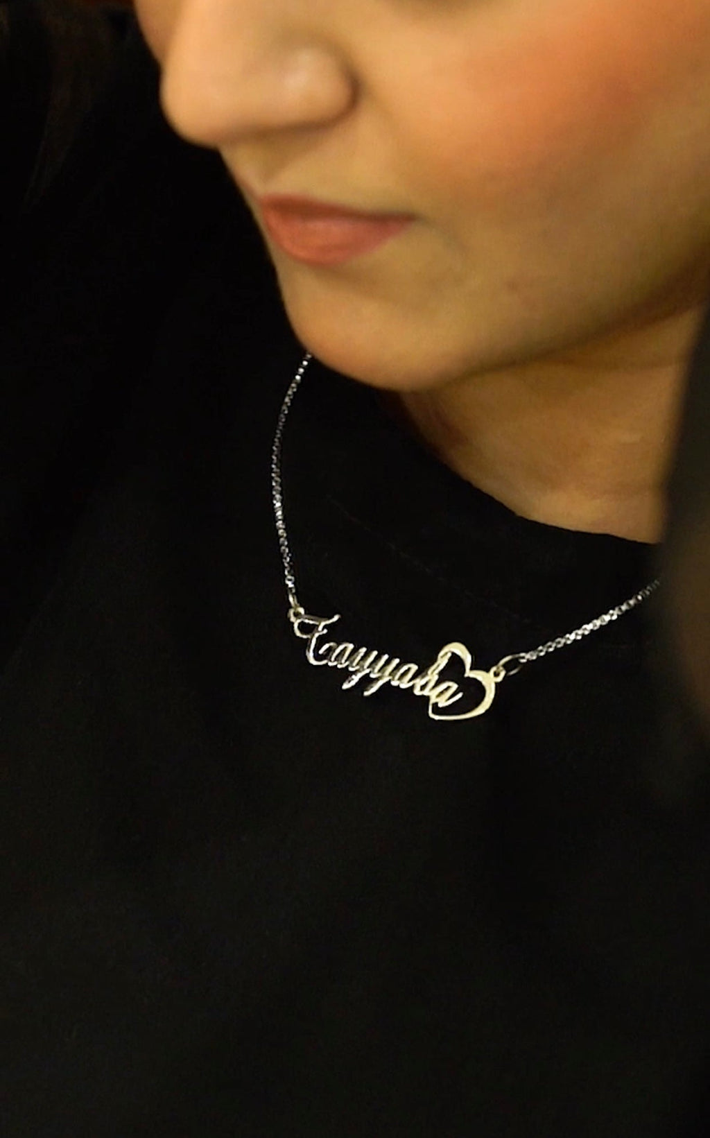 Customized heart necklace, 24K gold plated – photo 2