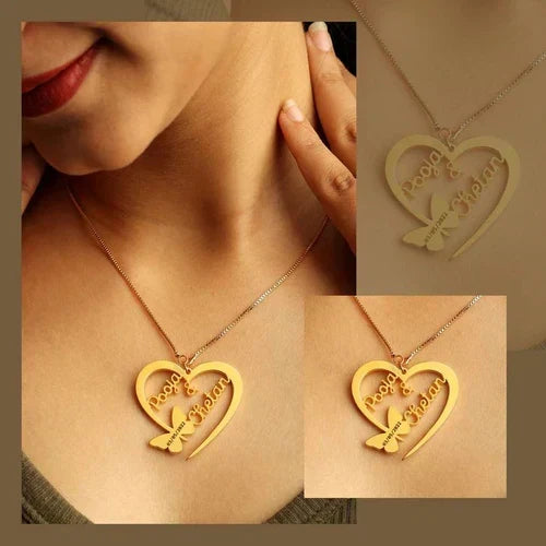 Customize heart name necklace – photo 2
