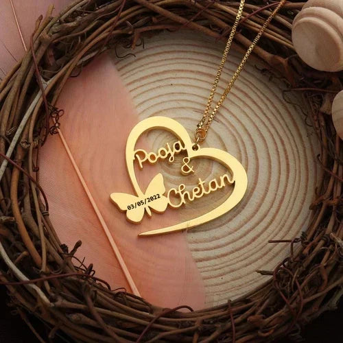 Customize heart name necklace – photo 3