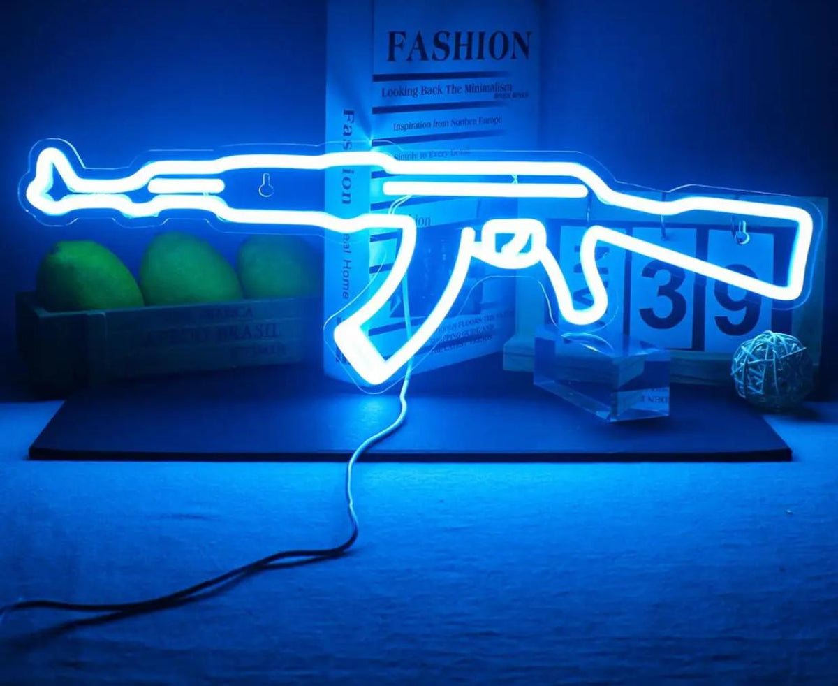 AK-47 neon sign board