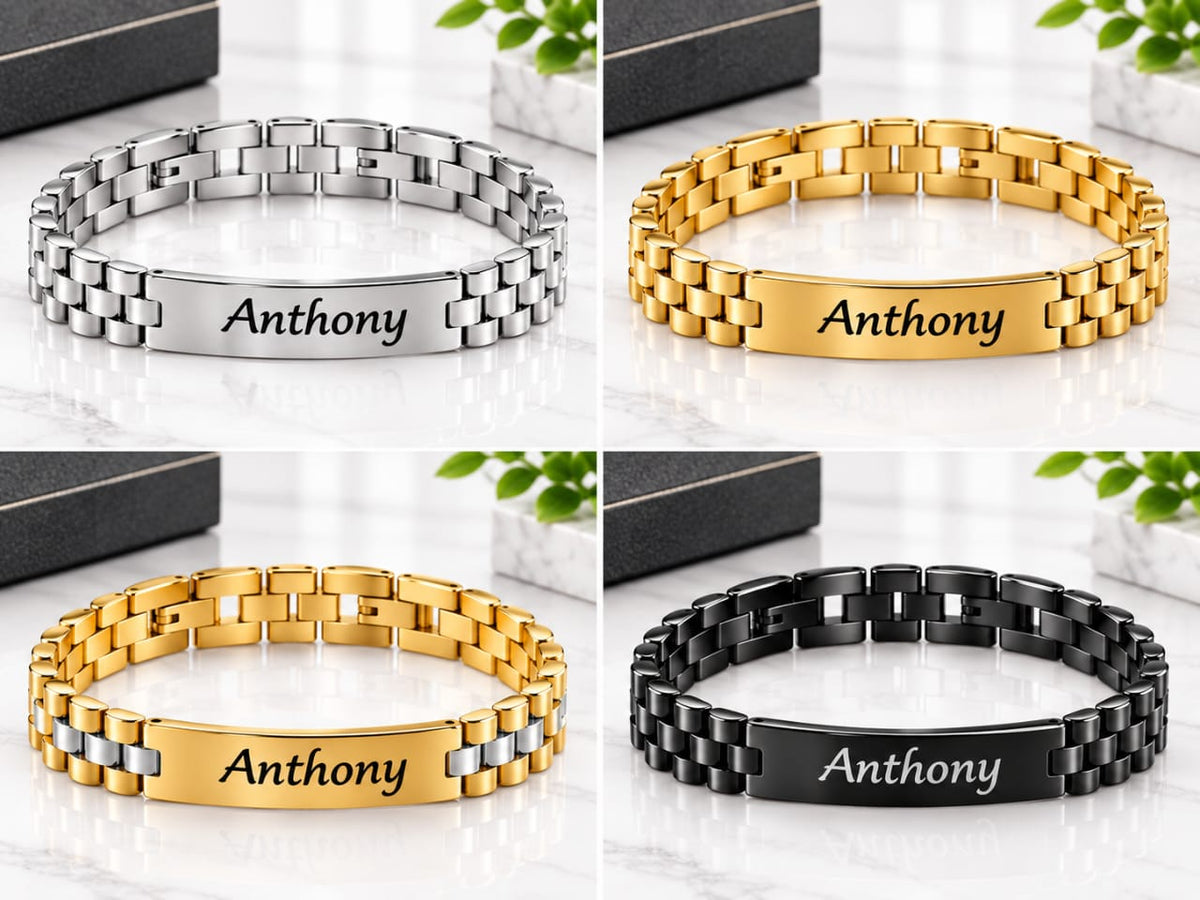 Engraved name chain-link bracelet by Classic Collection – photo 5
