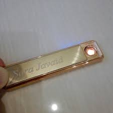 Sliding electronic lighter with name engraving, slim design – photo 4