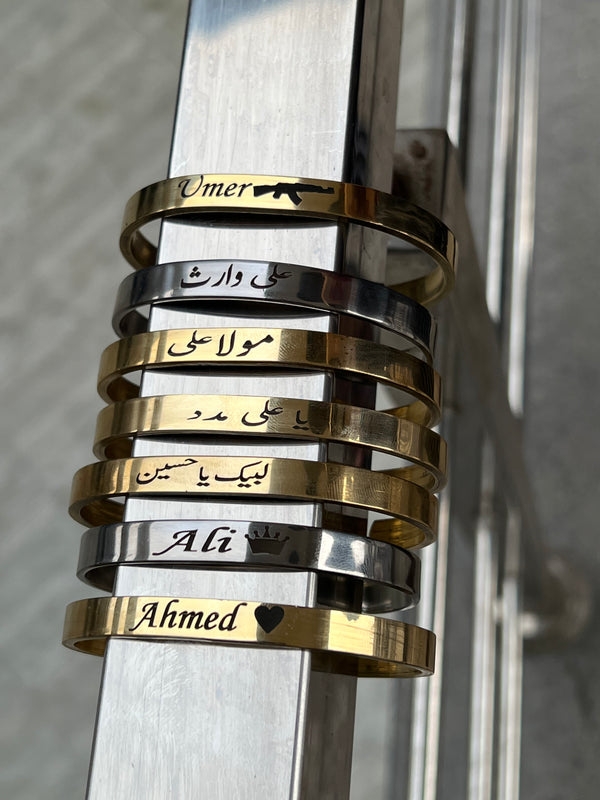 Pure 24 carat customize karha bracelet, custom engraved – photo 5