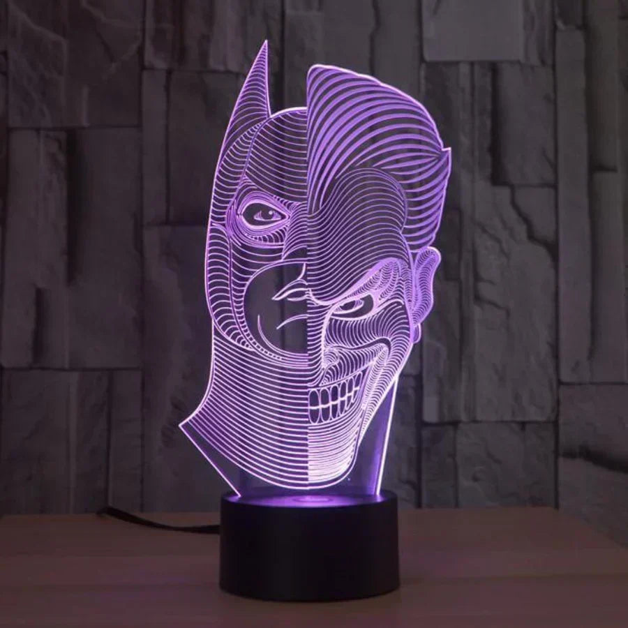 Comic villain-themed 3D illusion LED night lamp